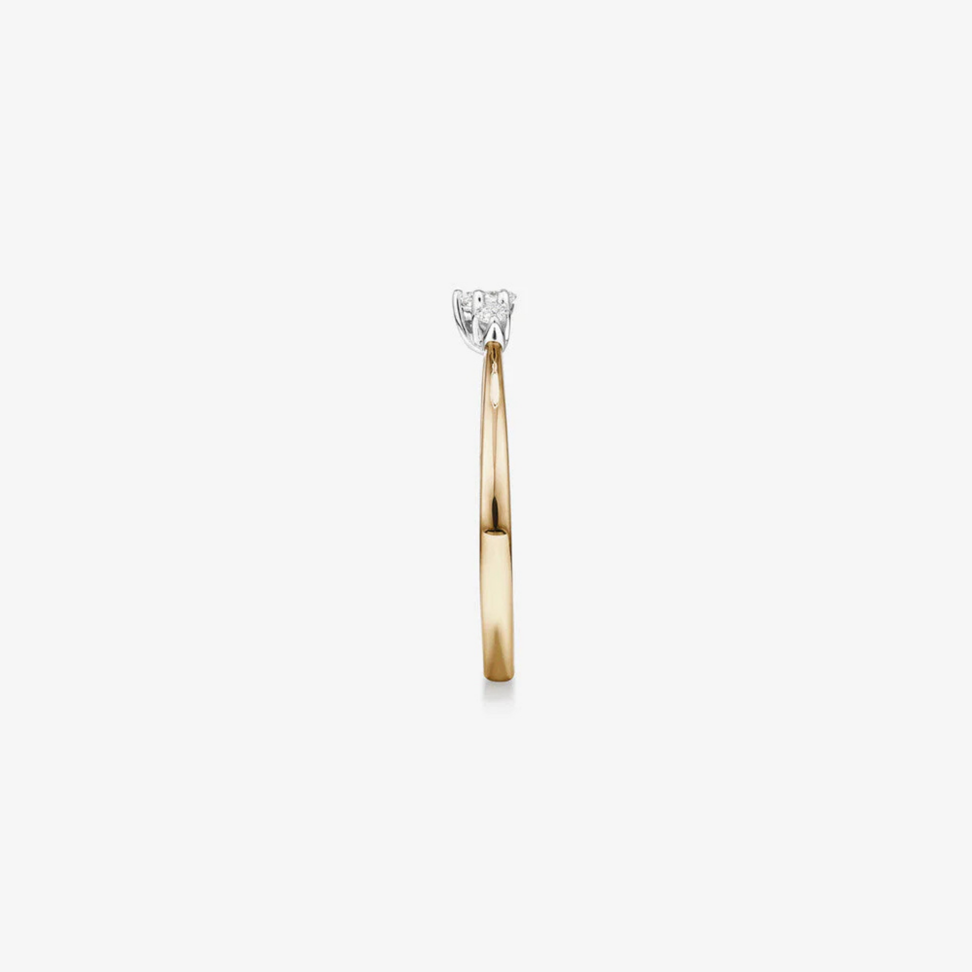 0.15 Carat TW Three Stone Pear Cut Diamond Promise Ring in 14kt Yellow and White Gold