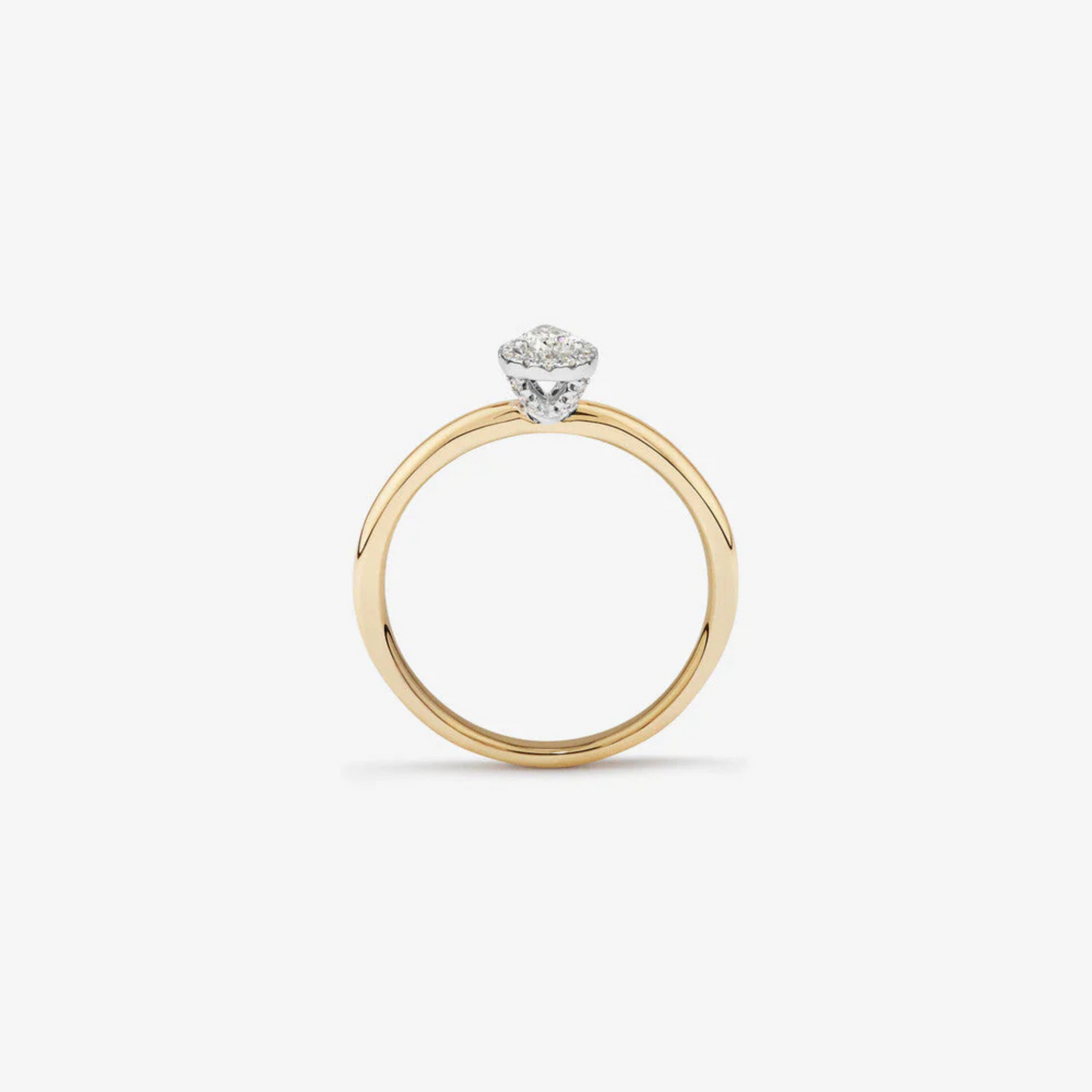 0.31 Carat TW Pear Cut Diamond Halo Engagement Ring in 14kt Yellow and White Gold
