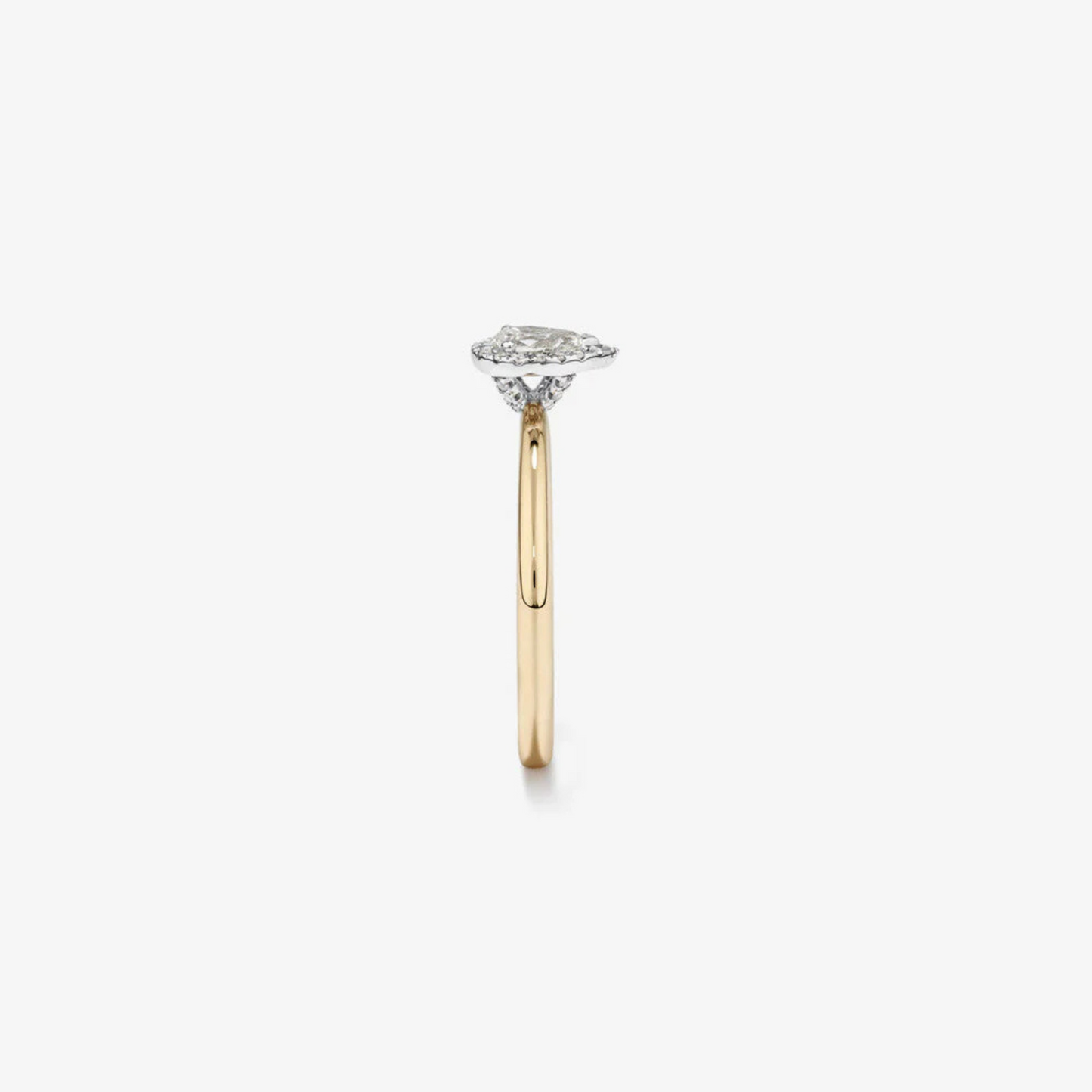0.31 Carat TW Pear Cut Diamond Halo Engagement Ring in 14kt Yellow and White Gold