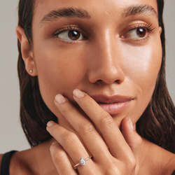 0.31 Carat TW Pear Cut Diamond Halo Engagement Ring in 14kt Yellow and White Gold