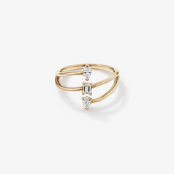 0.36 Carat TW Fancy Cut 3 Stone Stacked Ring