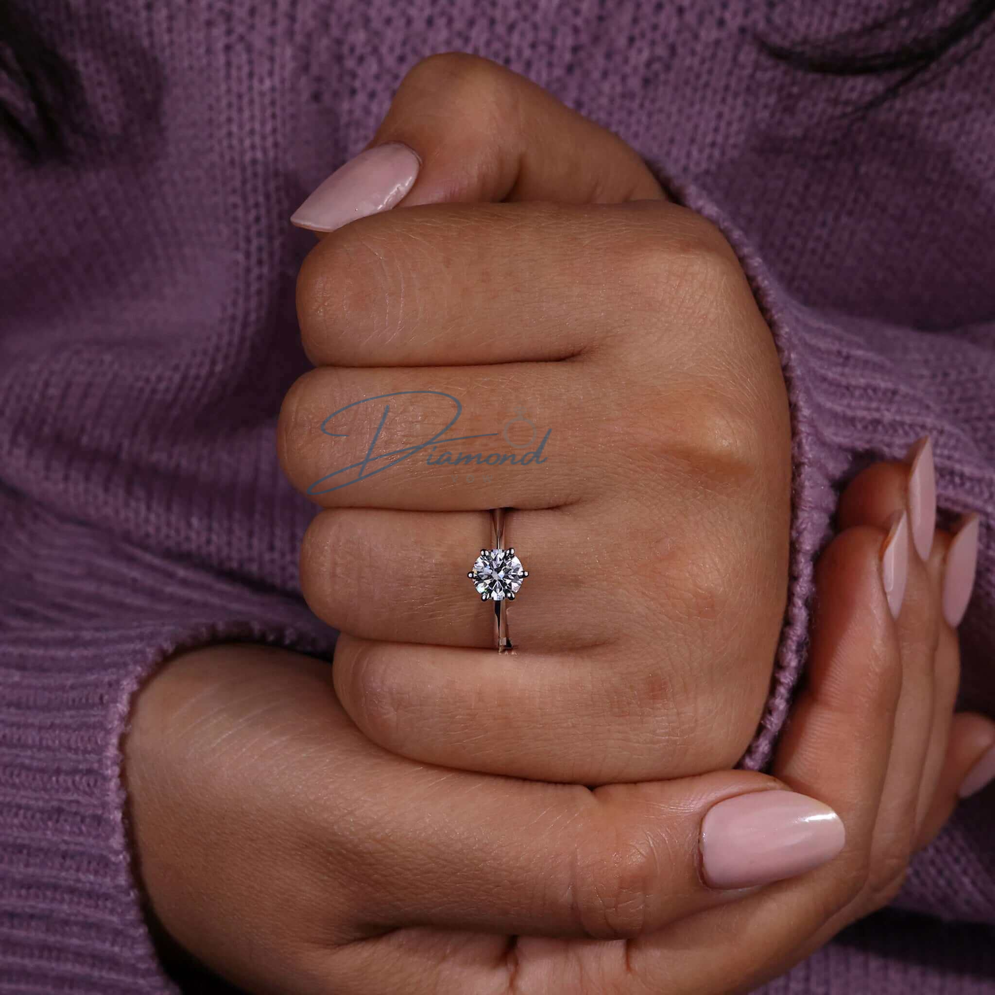 0.50 to 3.0 CT Round Brilliant Cut Lab Grown Diamond Ring