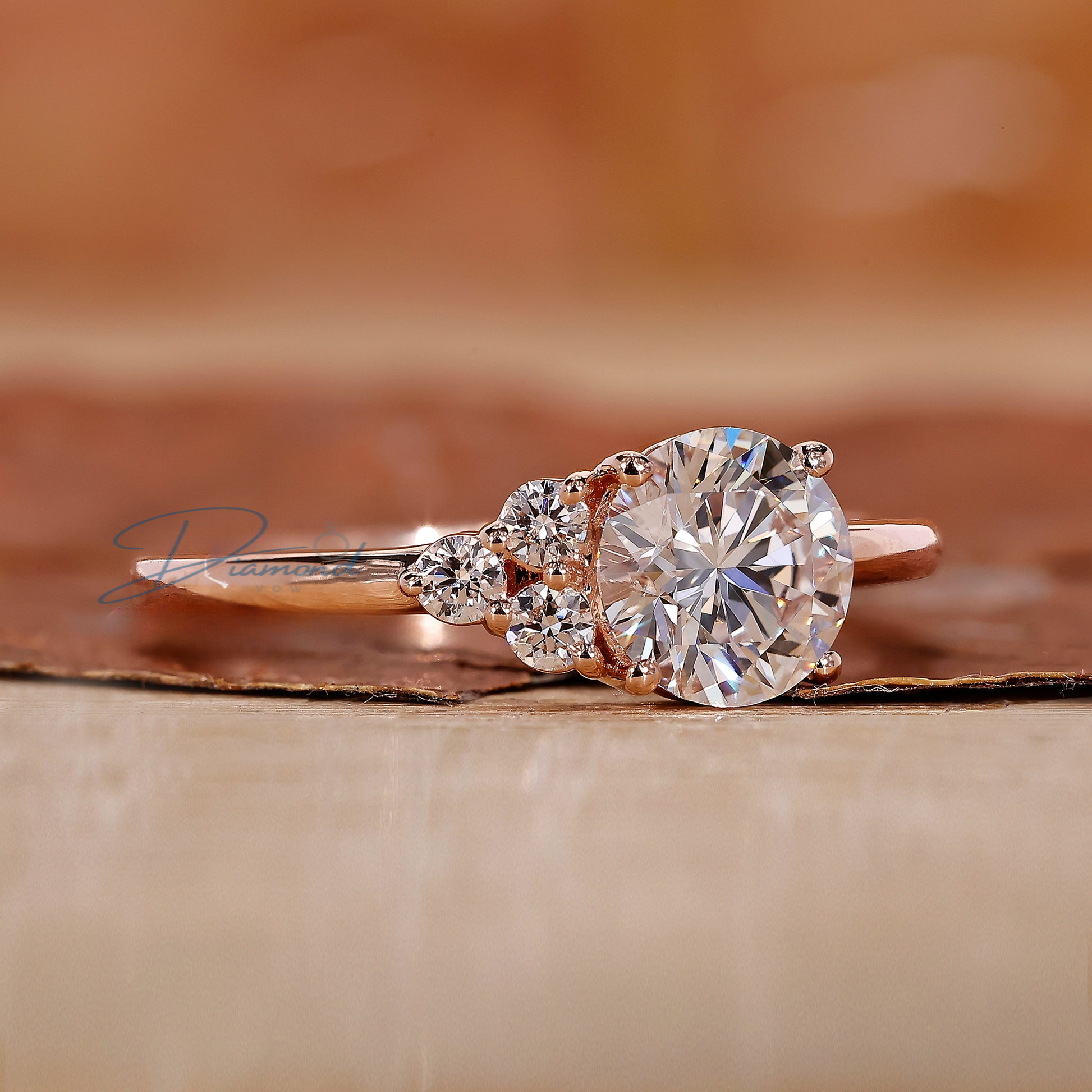 Asymmetrical Ring - Round Brilliant Cut