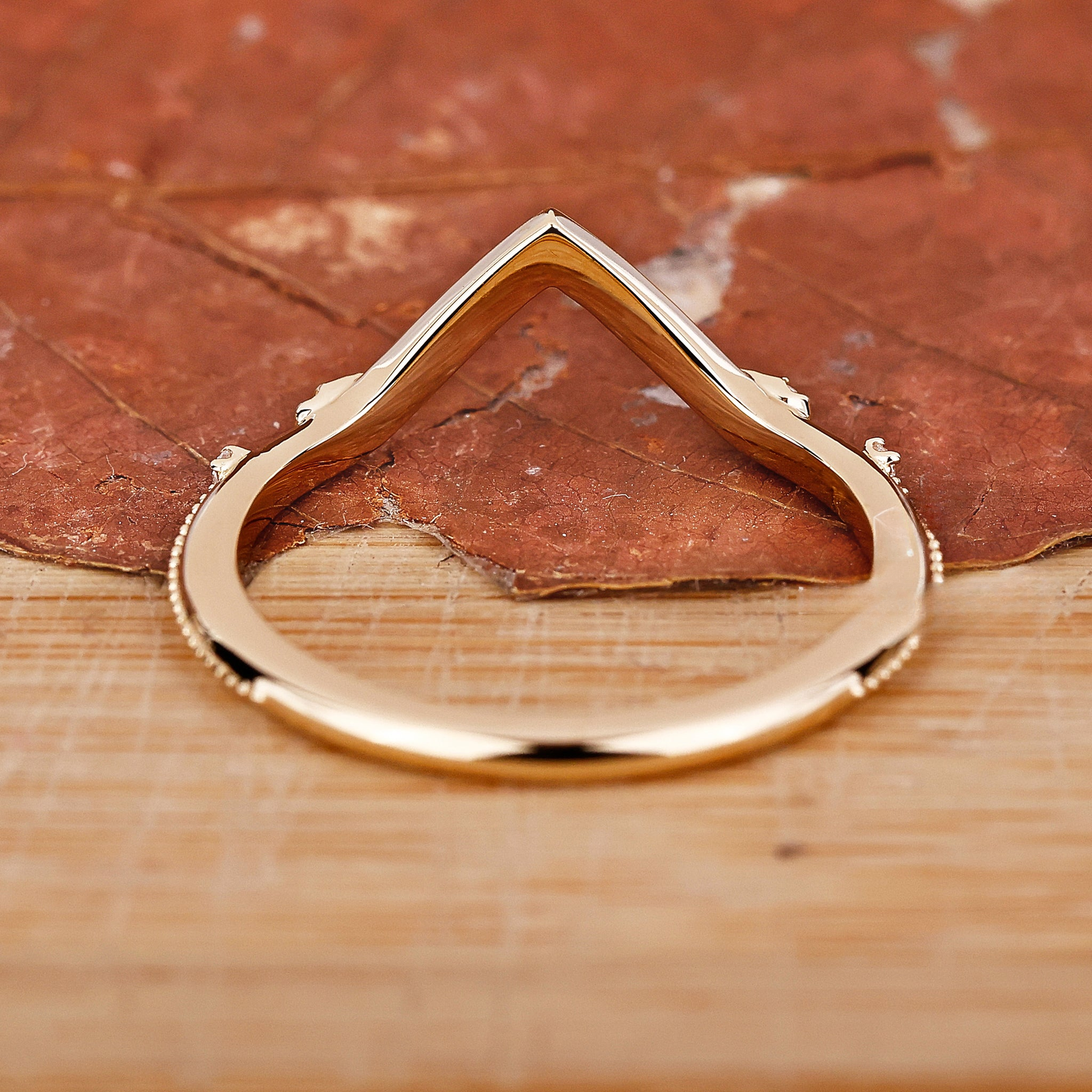 Curved Wedding Band Yellow Gold