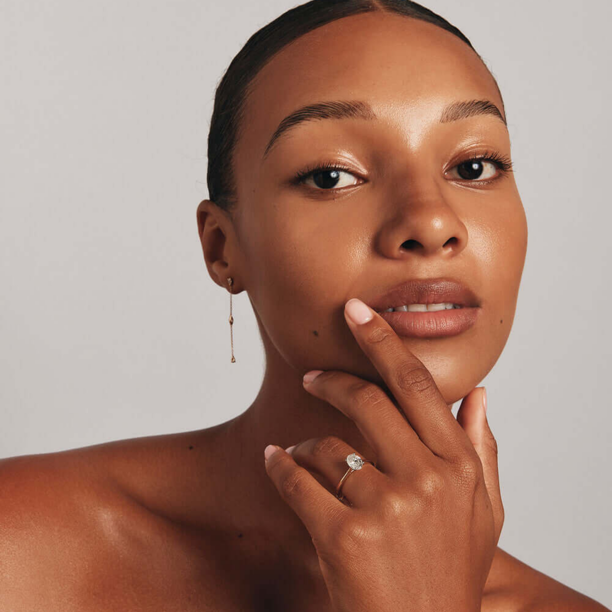 1.00 Carat TW Oval Solitaire Engagement Ring in 14kt Yellow and White Gold