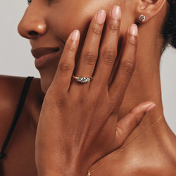 1.00 Carat TW Three Stone Round Brilliant Diamond Engagement Ring in 14kt Yellow and White Gold