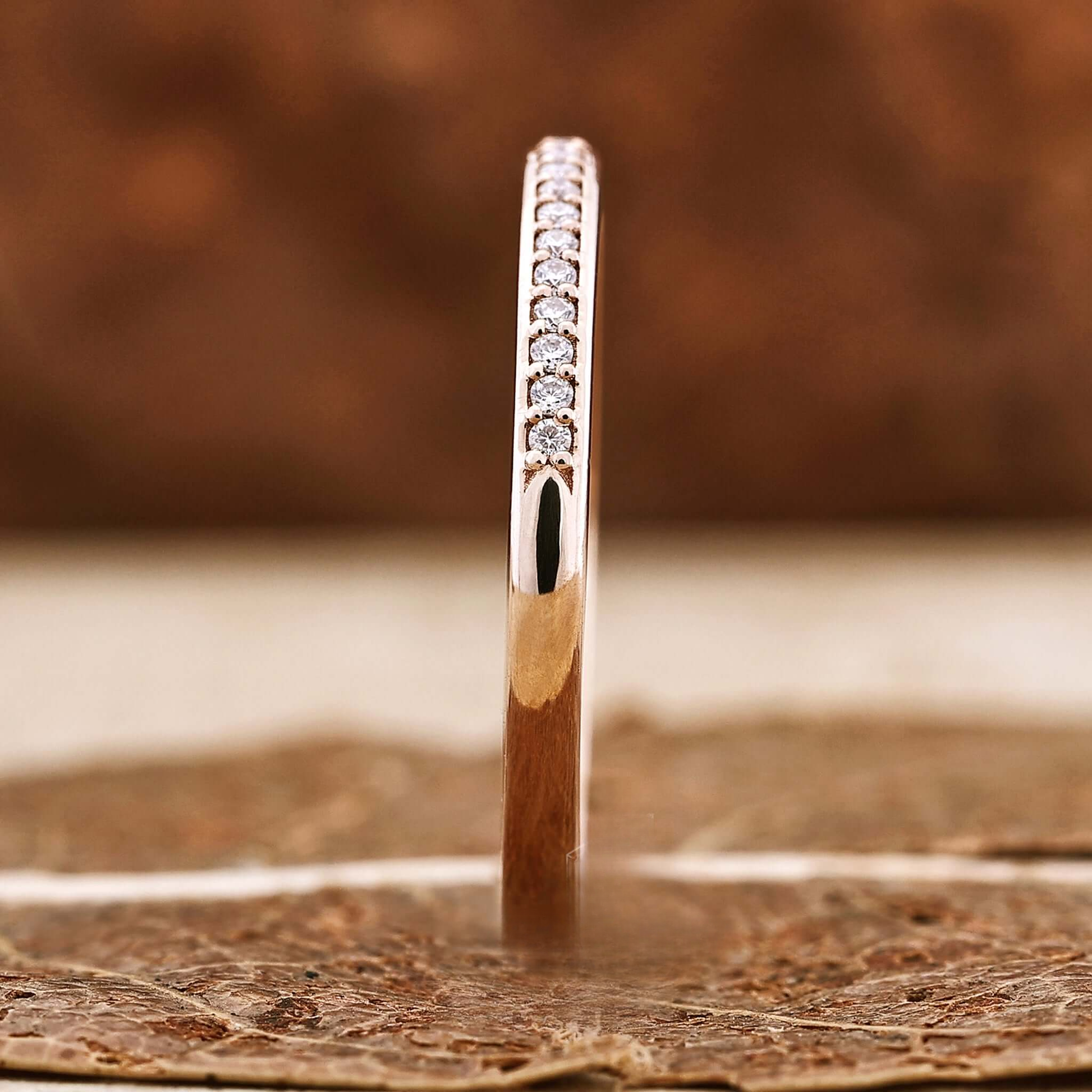 1.0 MM Round Lab Grown Diamond Eternity Wedding Band, Stackable Ring