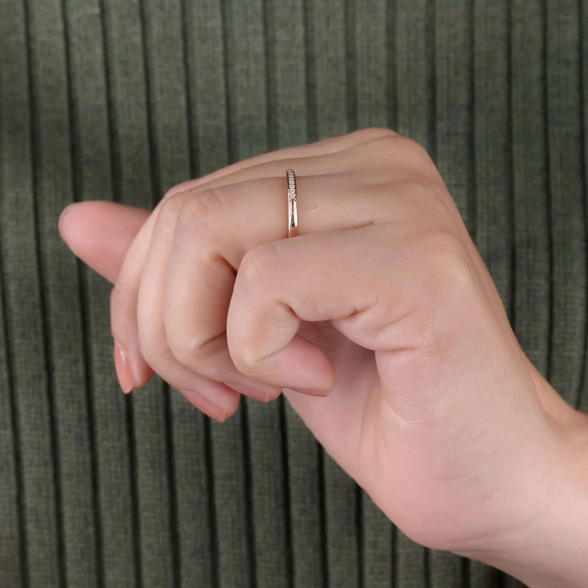 1.0 MM Round Lab Grown Diamond Eternity Wedding Band, Stackable Ring