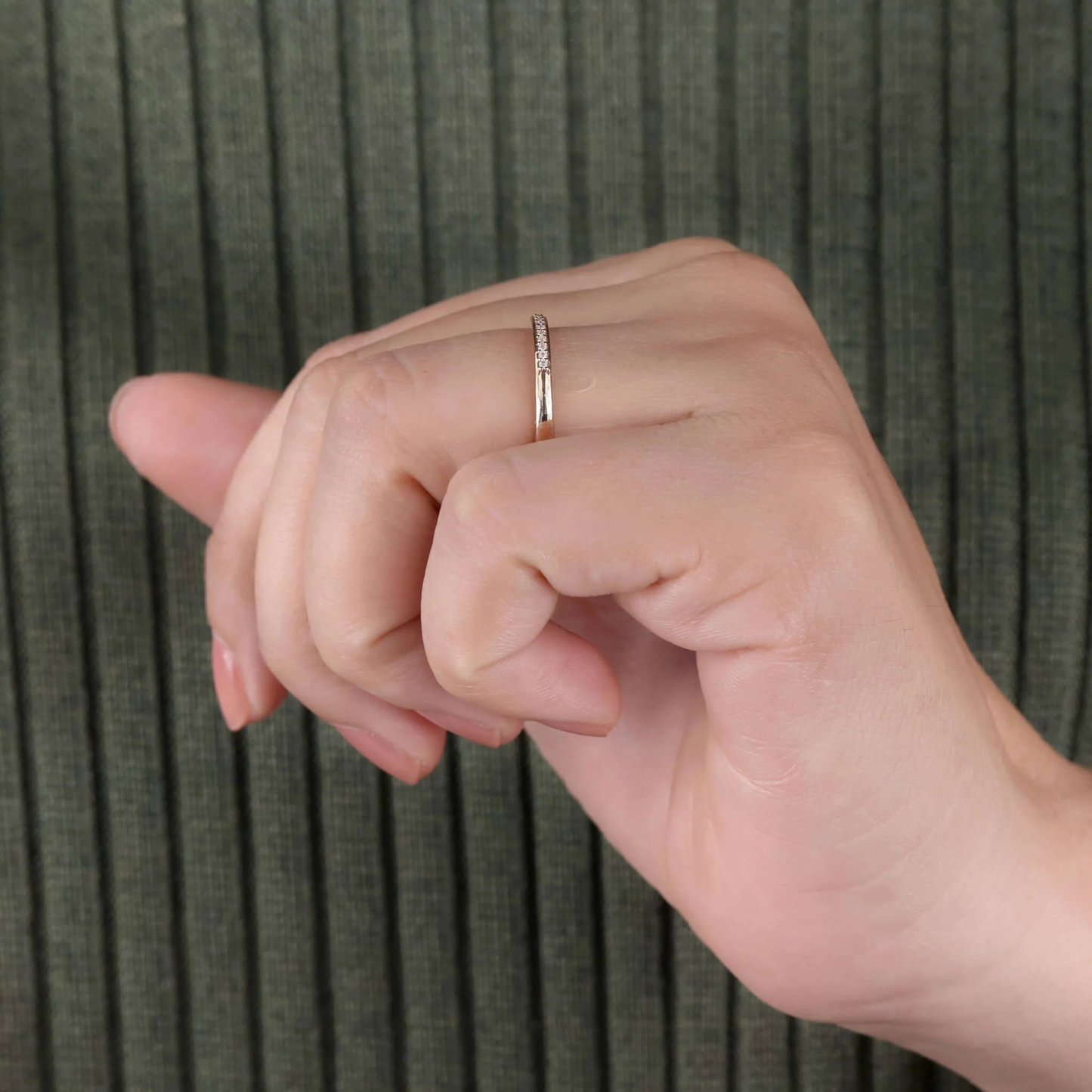 1.0 MM Round Lab Grown Diamond Eternity Wedding Band, Stackable Ring