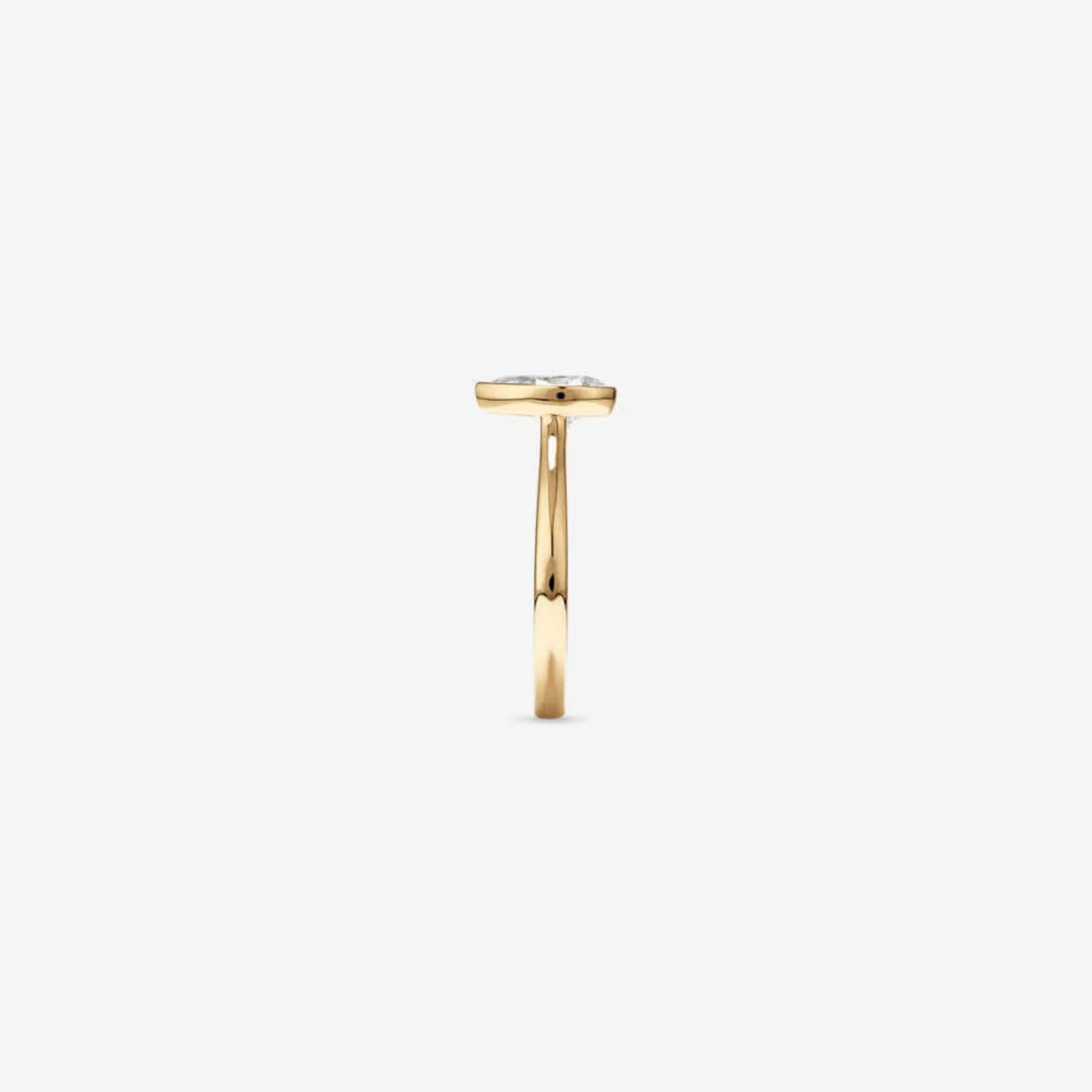 1.25 Carat TW Pear Cut Laboratory-Grown Diamond Solitaire Bezel Set Engagement Ring in 14kt Yellow Gold
