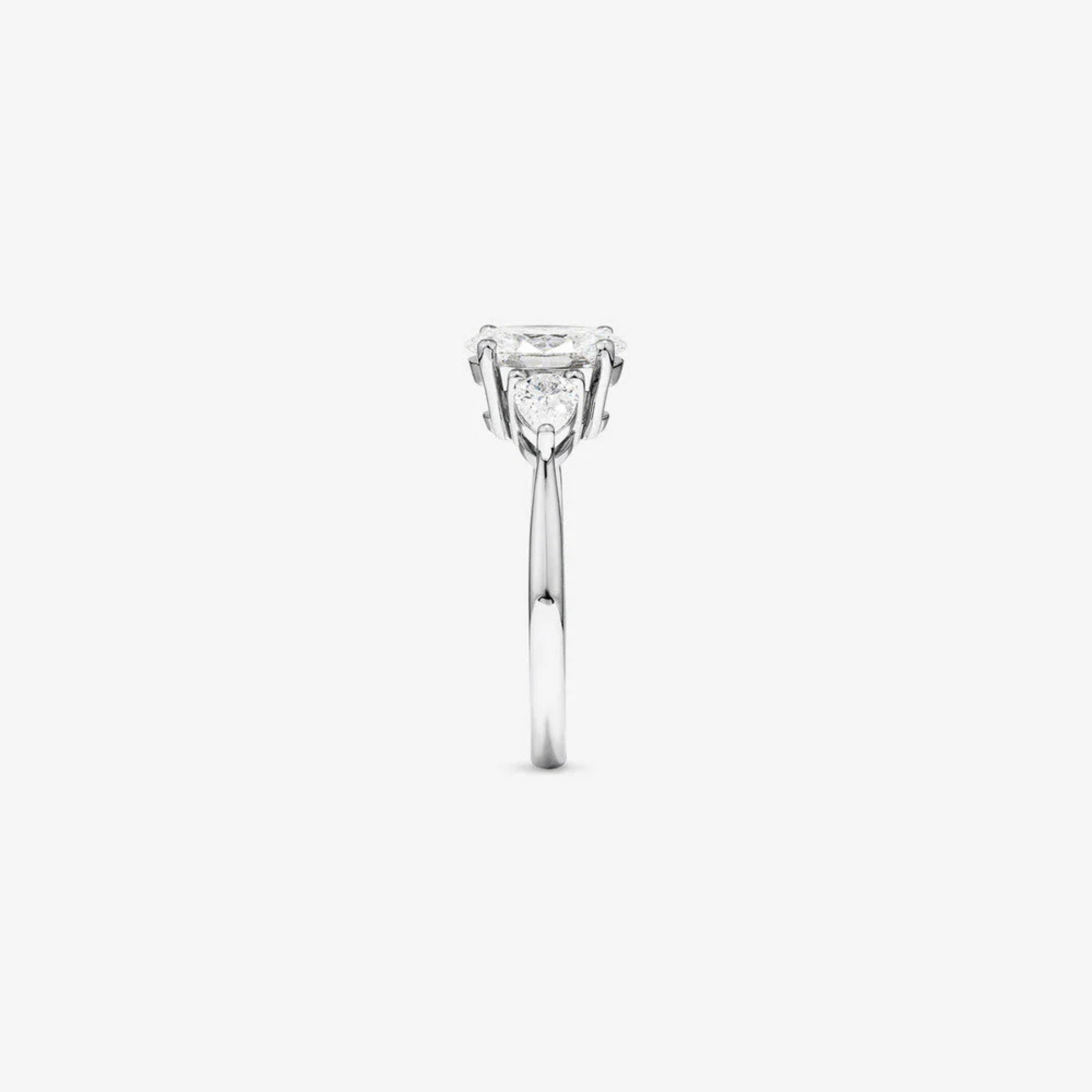 1.65 Carat TW Three Stone Oval and Pear Shaped Laboratory-Grown Diamond Engagement Ring in 14kt White Gold