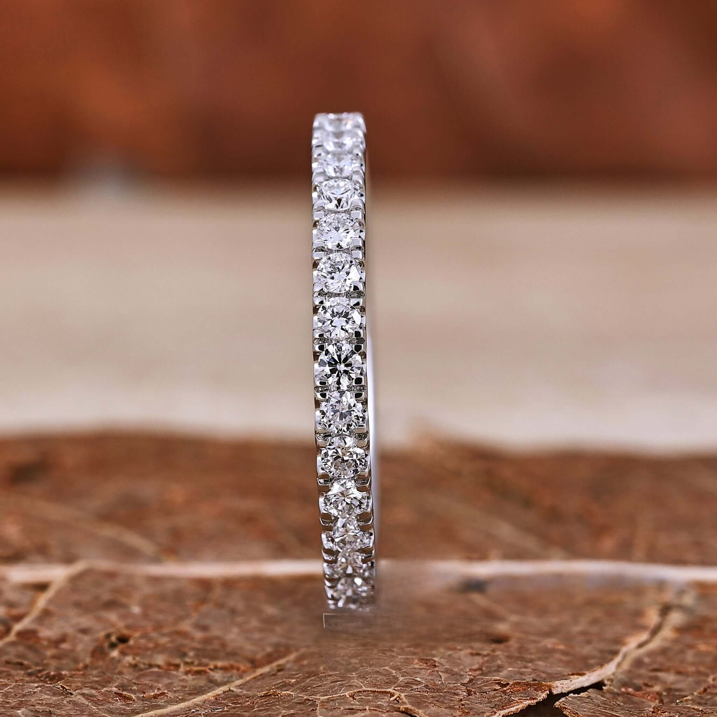 1.70 MM Round Lab Grown Diamond Band, Half Eternity Wedding Band