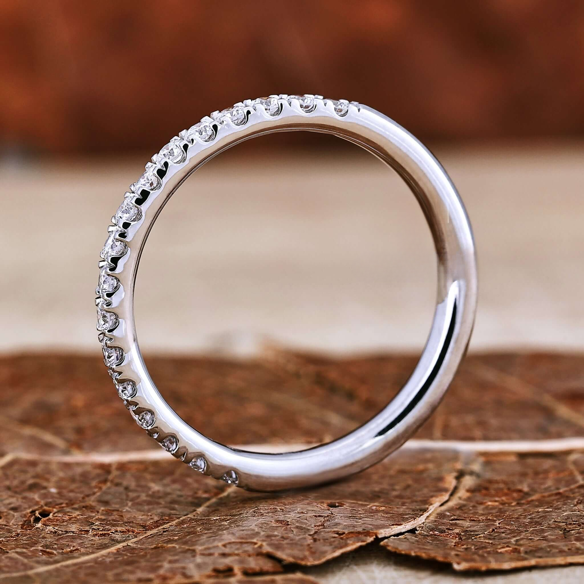 1.70 MM Round Lab Grown Diamond Band, Half Eternity Wedding Band