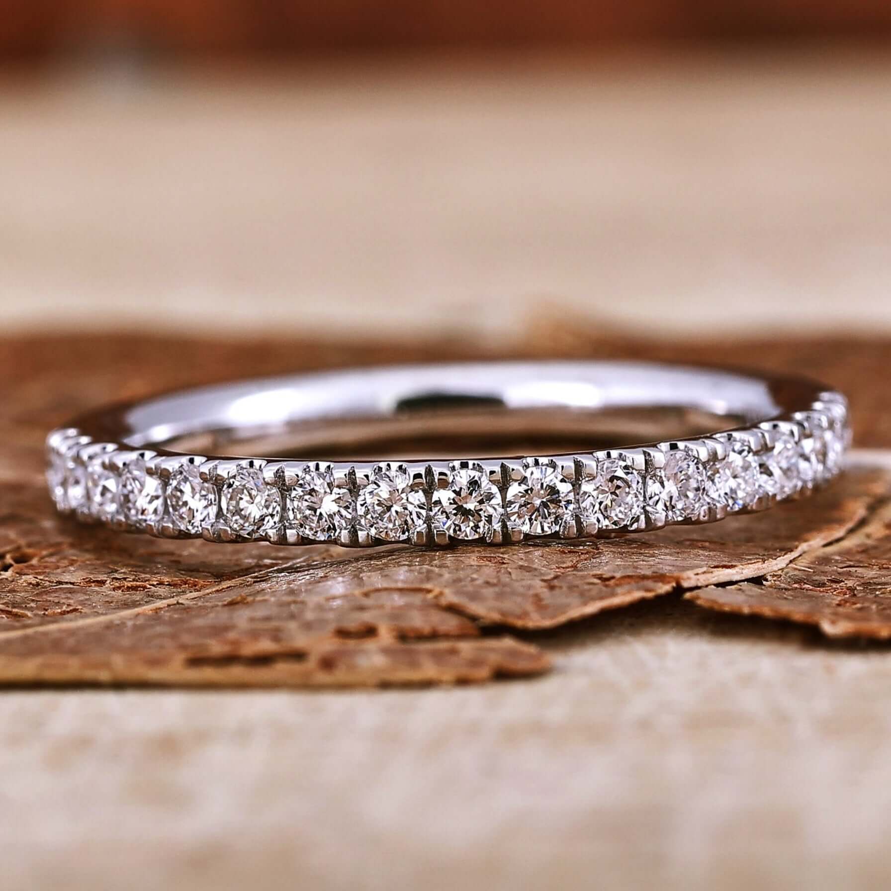 1.70 MM Round Lab Grown Diamond Band, Half Eternity Wedding Band