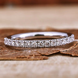 1.70 MM Round Lab Grown Diamond Band, Half Eternity Wedding Band