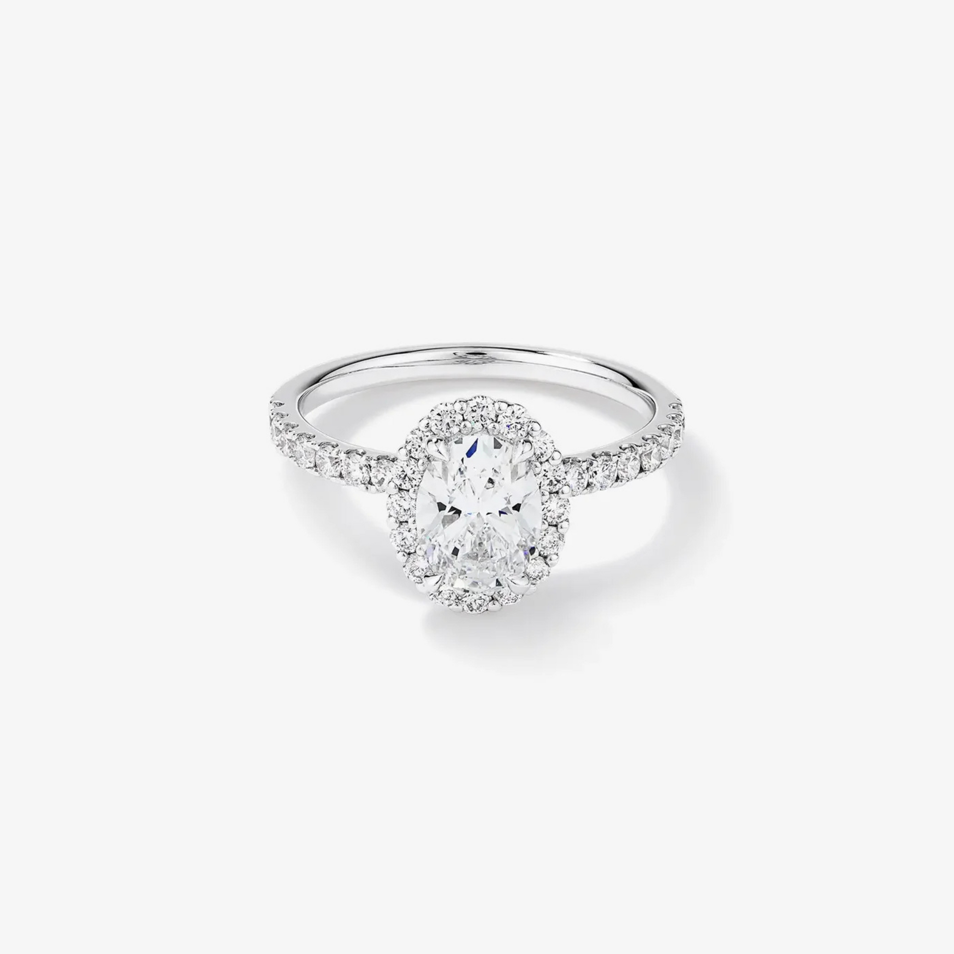 1.78 Carat TW Laboratory-Grown Diamond Oval Halo Ring
