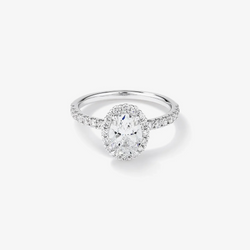 1.78 Carat TW Laboratory-Grown Diamond Oval Halo Ring