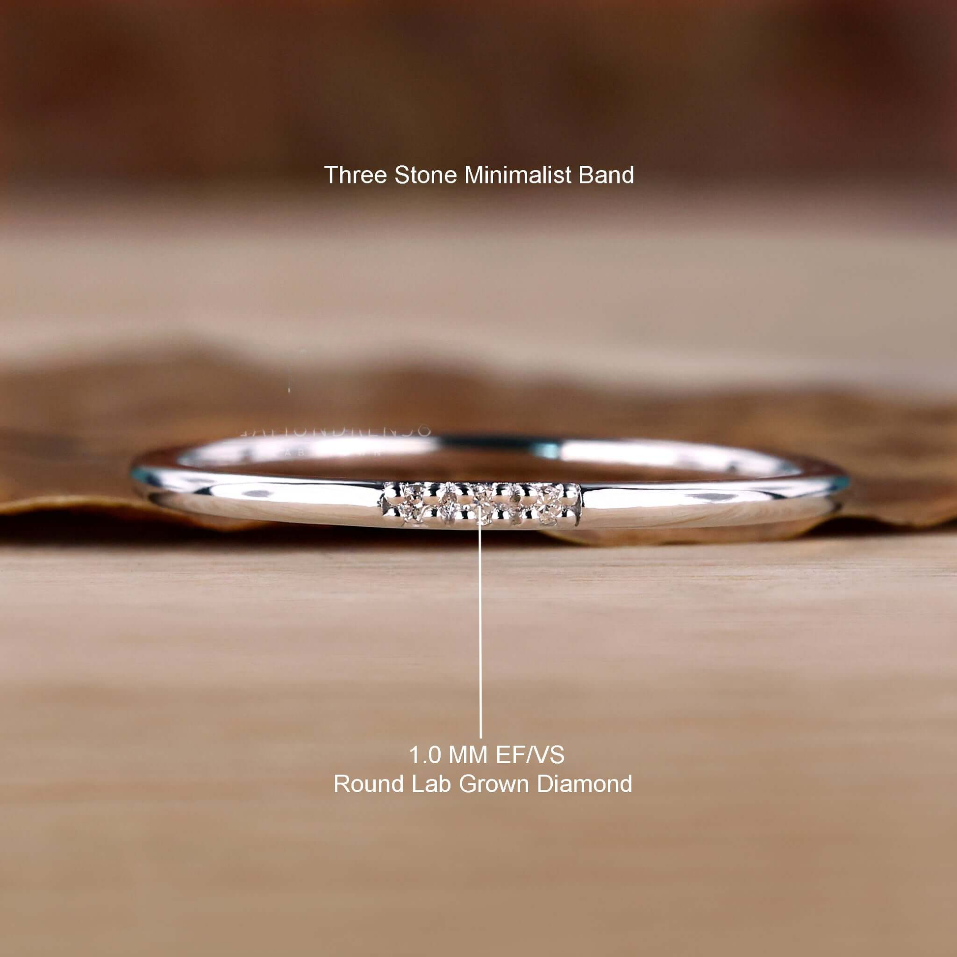 Round Lab Grown Diamond Dainty Wedding Band