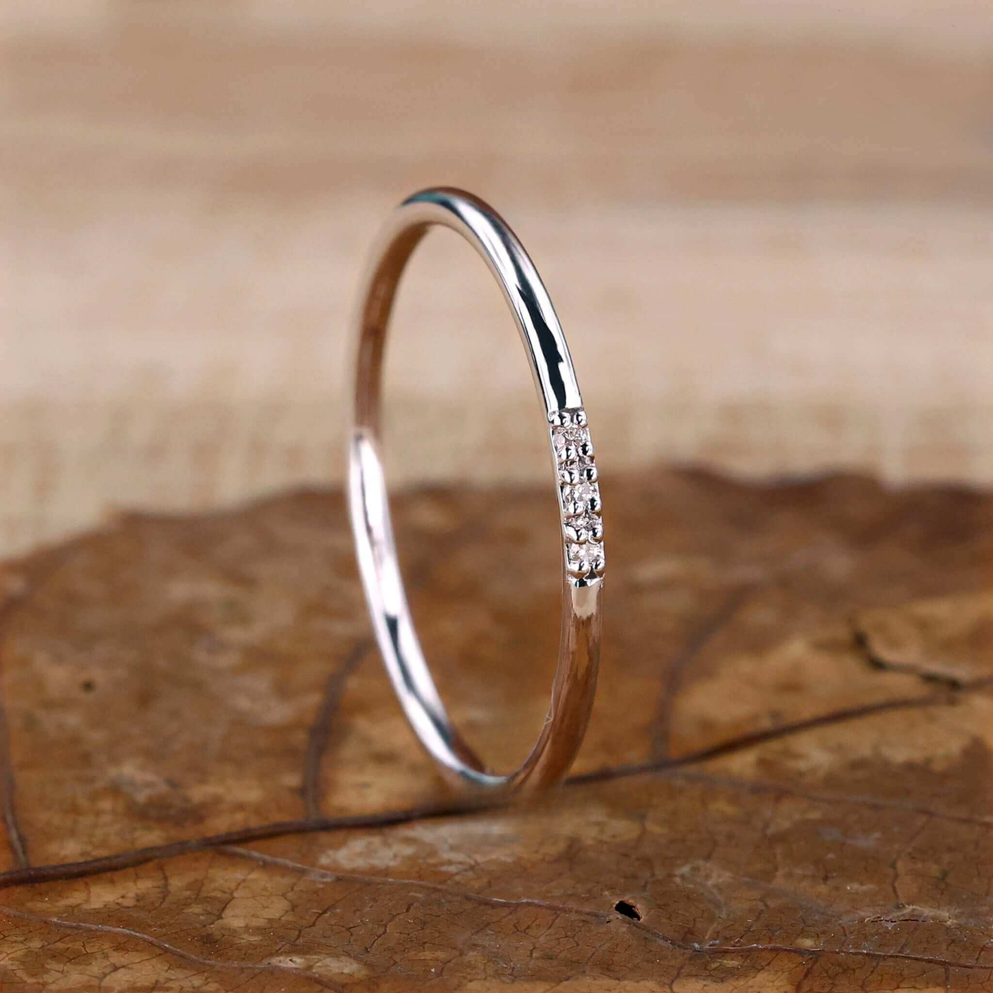 Round Lab Grown Diamond Dainty Wedding Band