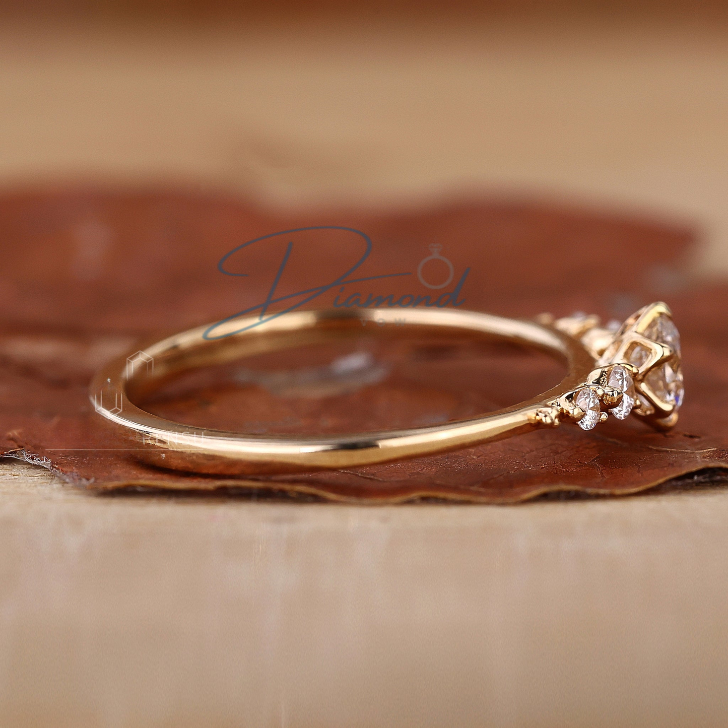 5 Stone Engagement Ring with Round Diamonds