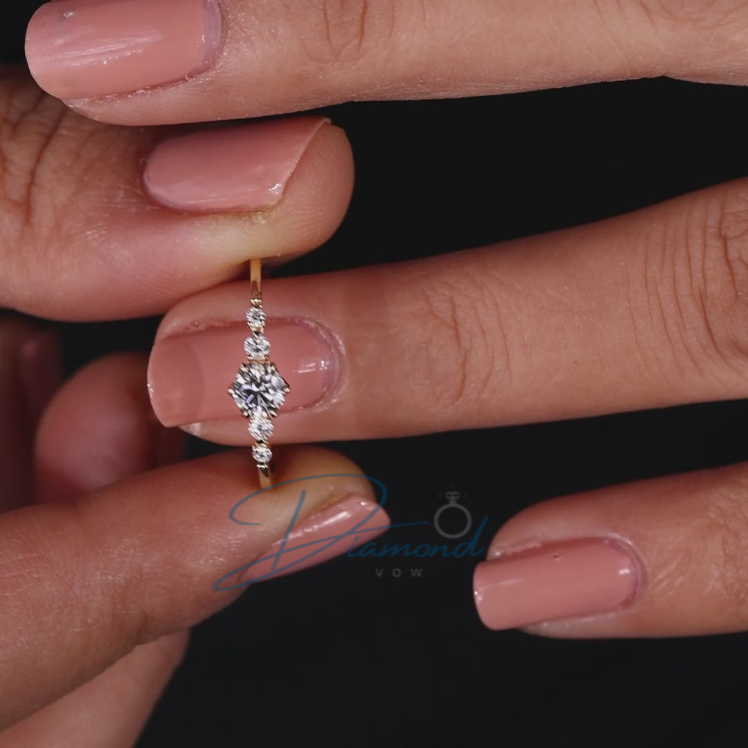 5 Stone Engagement Ring with Round Diamonds