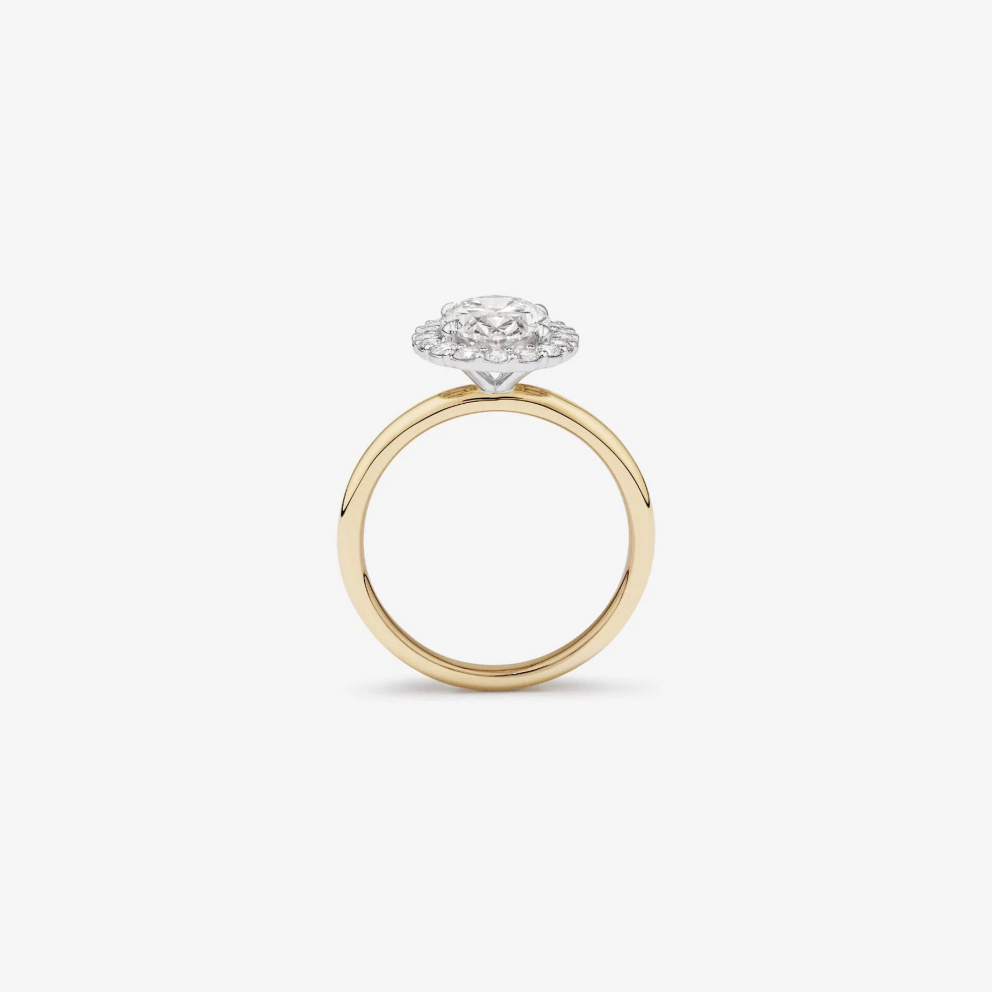 2.34 Carat TW Oval Cut Laboratory-Grown Diamond Halo Engagement Ring