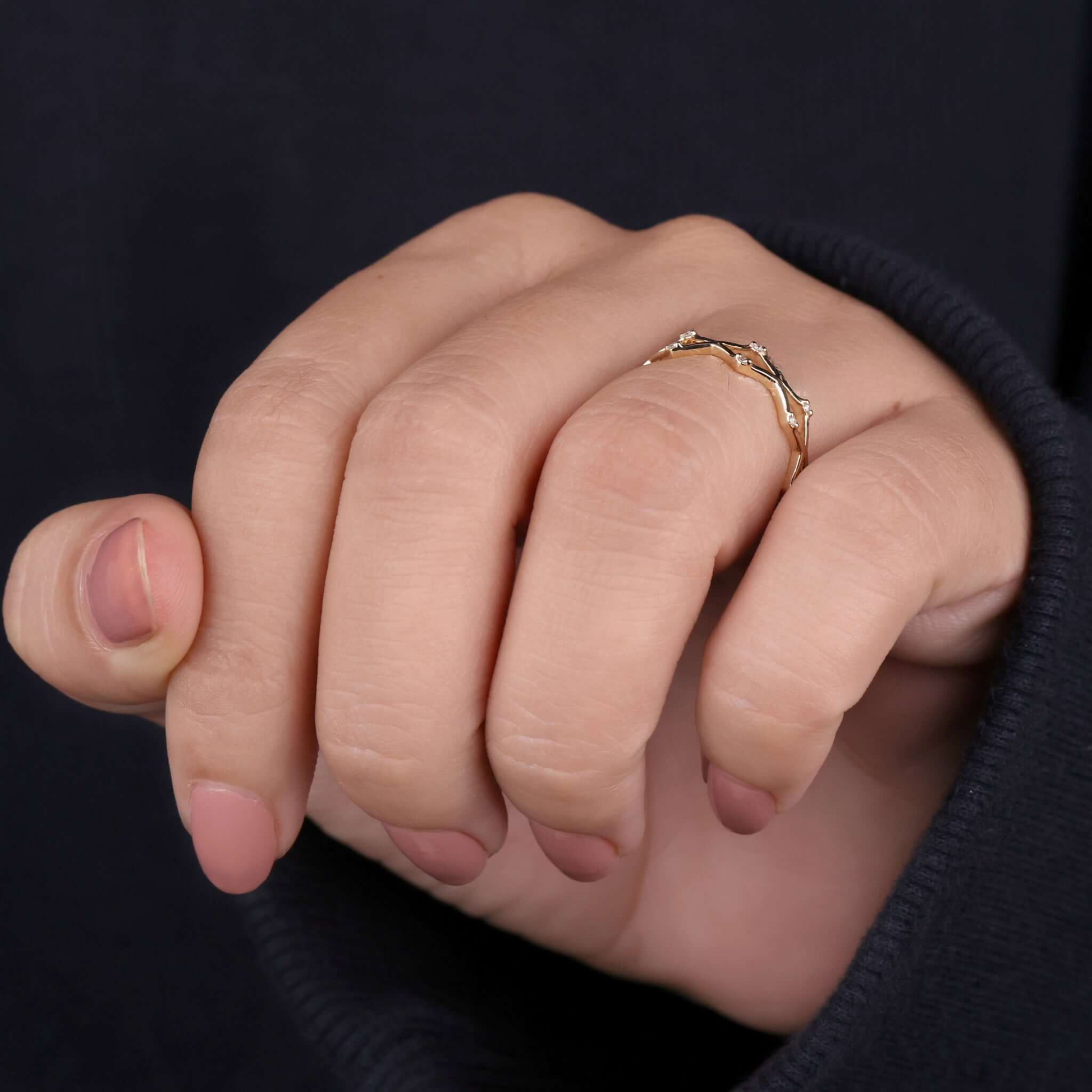 Round Lab Grown Diamond Eternity Band, Curved Wedding Band, Stackable Band