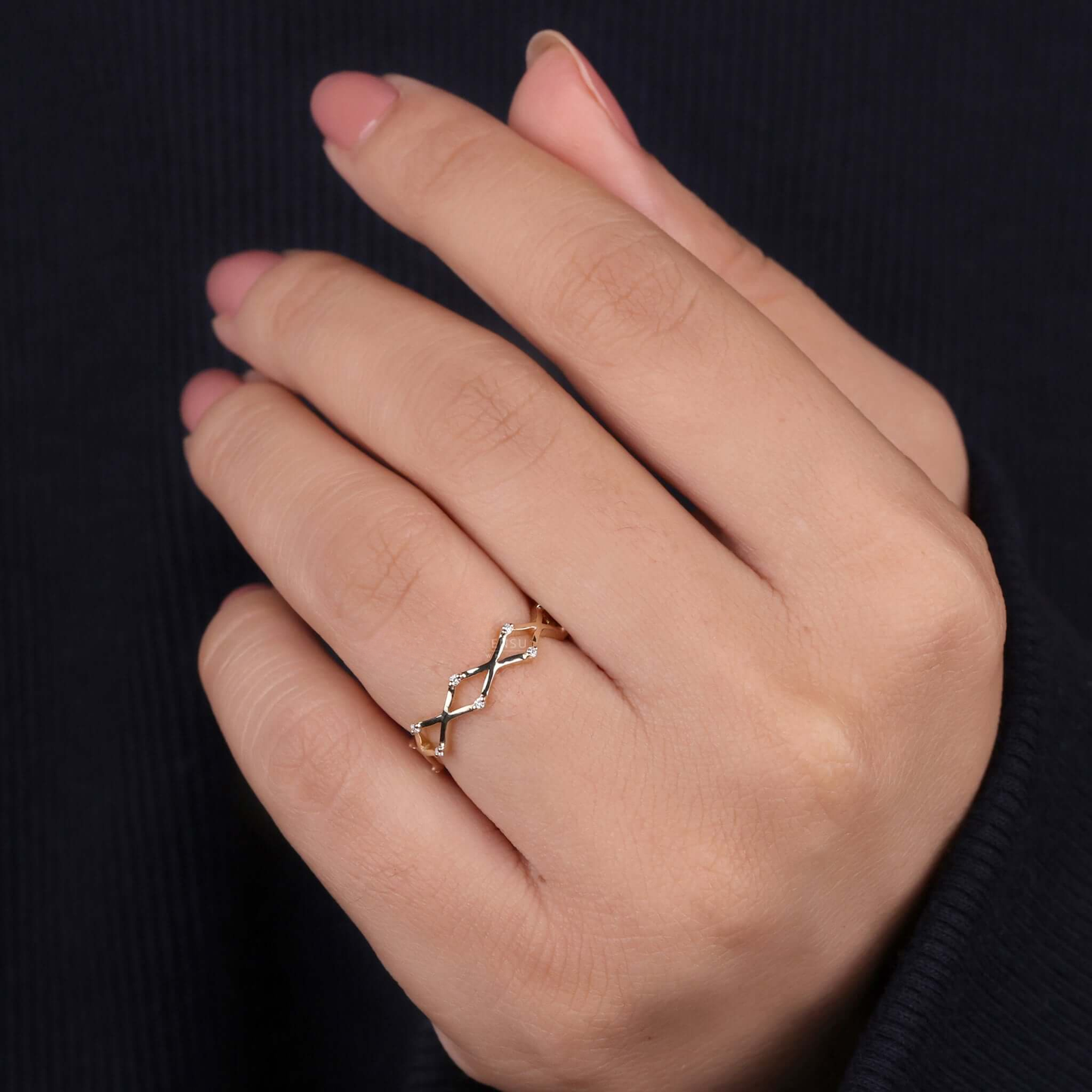 Round Lab Grown Diamond Eternity Band, Curved Wedding Band, Stackable Band