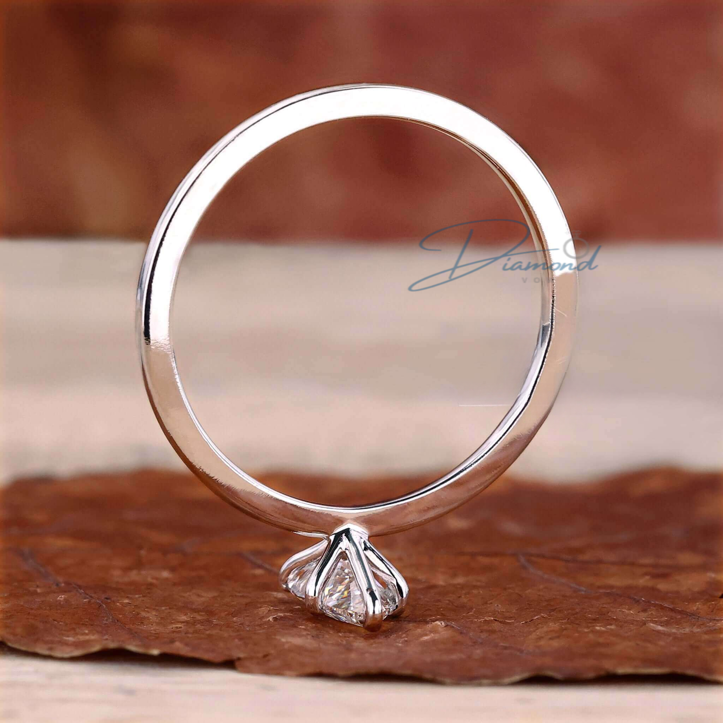 Pear Cut Lab Grown Diamond Chevron Style Promise Ring