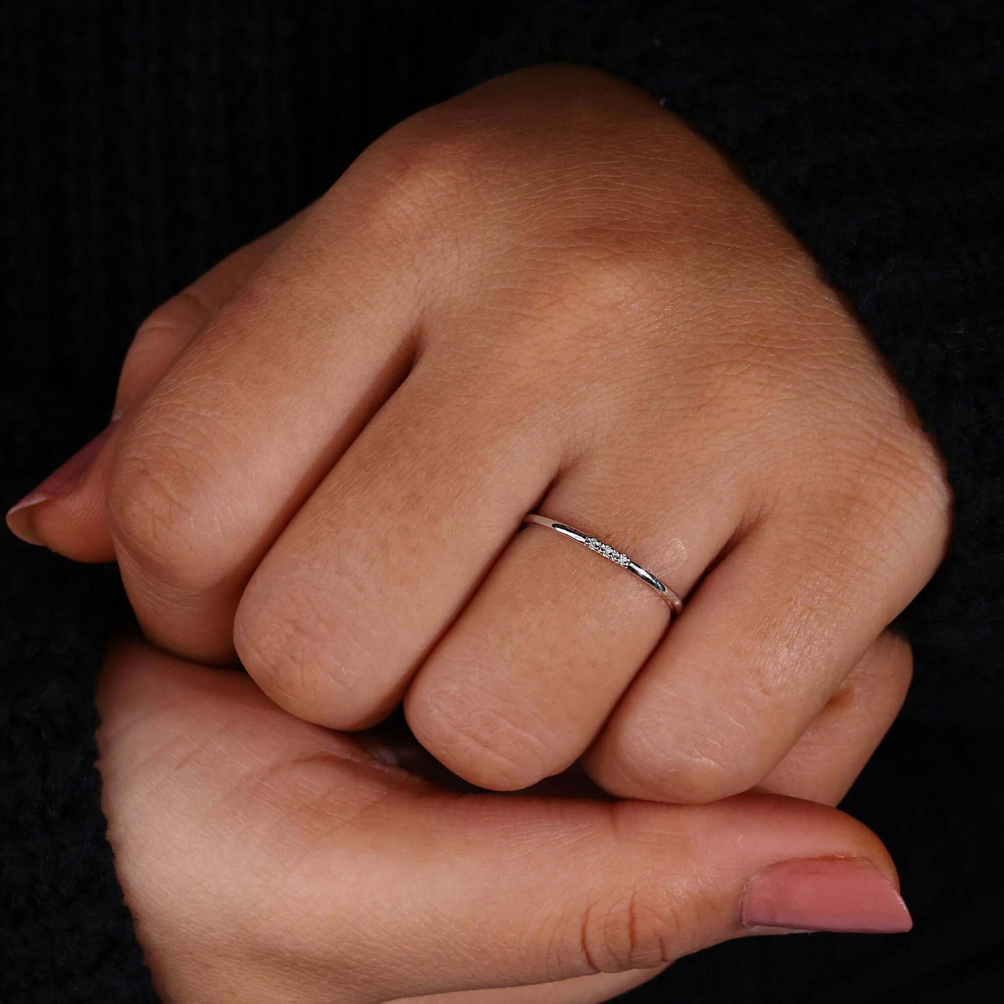 Round Lab Grown Diamond Dainty Wedding Band