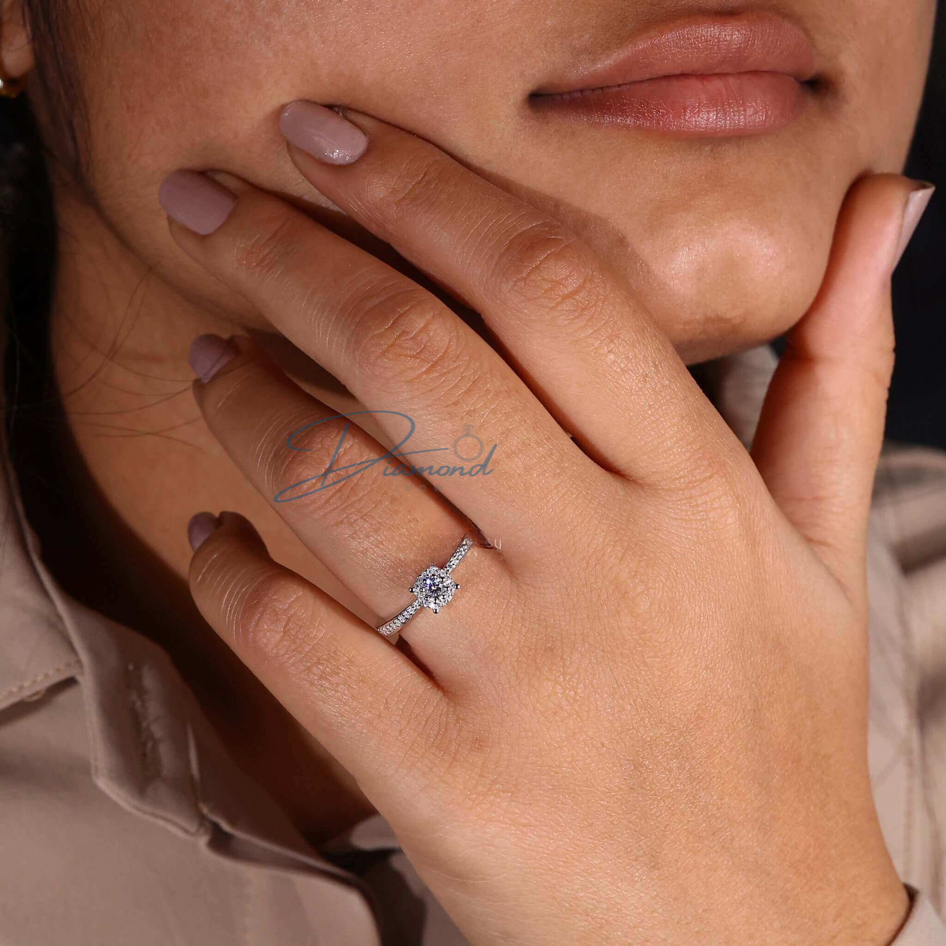 Round Lab Grown Diamond Minimalist Ring