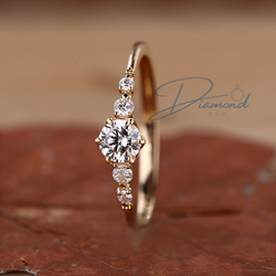 5 Stone Engagement Ring with Round Diamonds