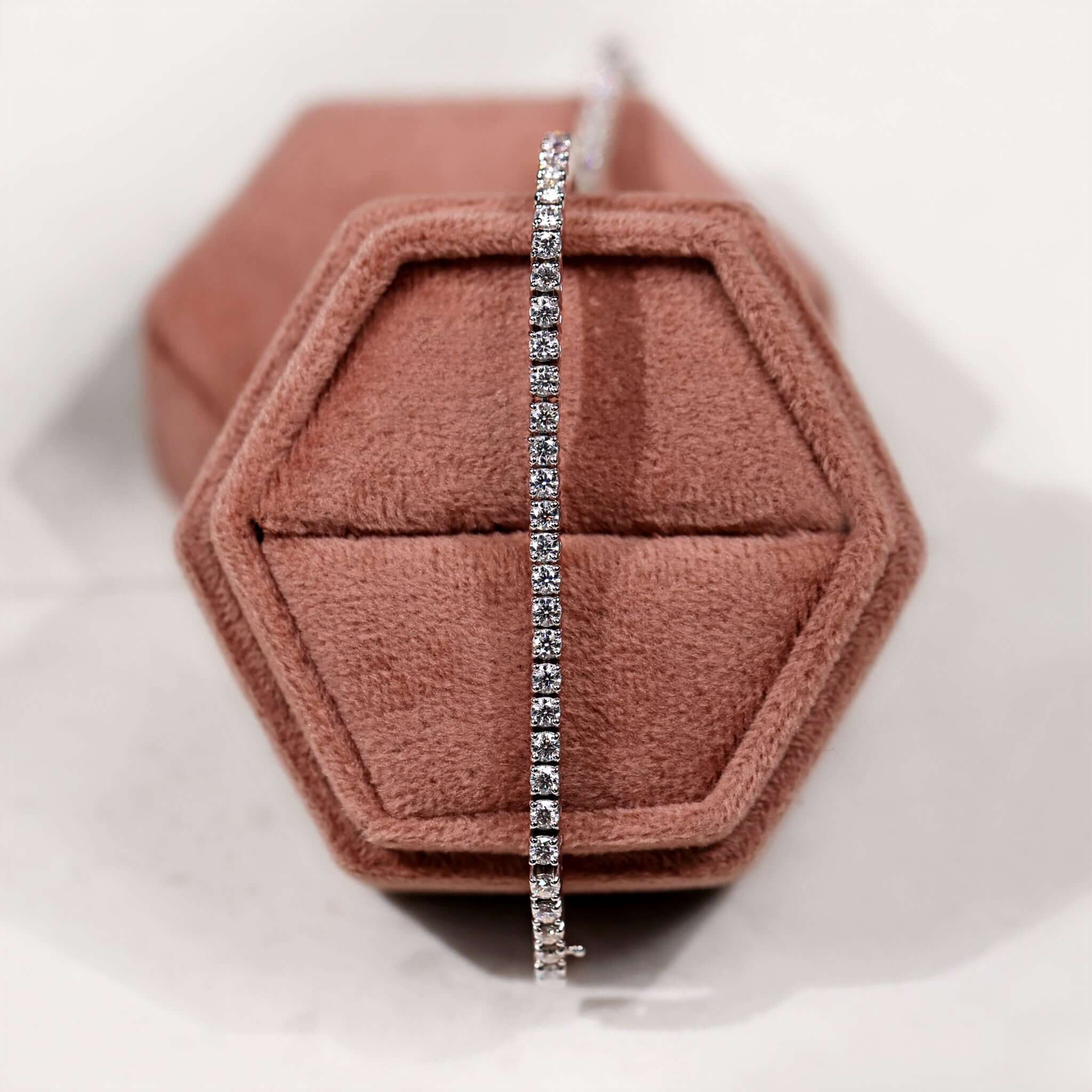 2.50 MM Round Cut Colorless Moissanite Tennis Bracelet