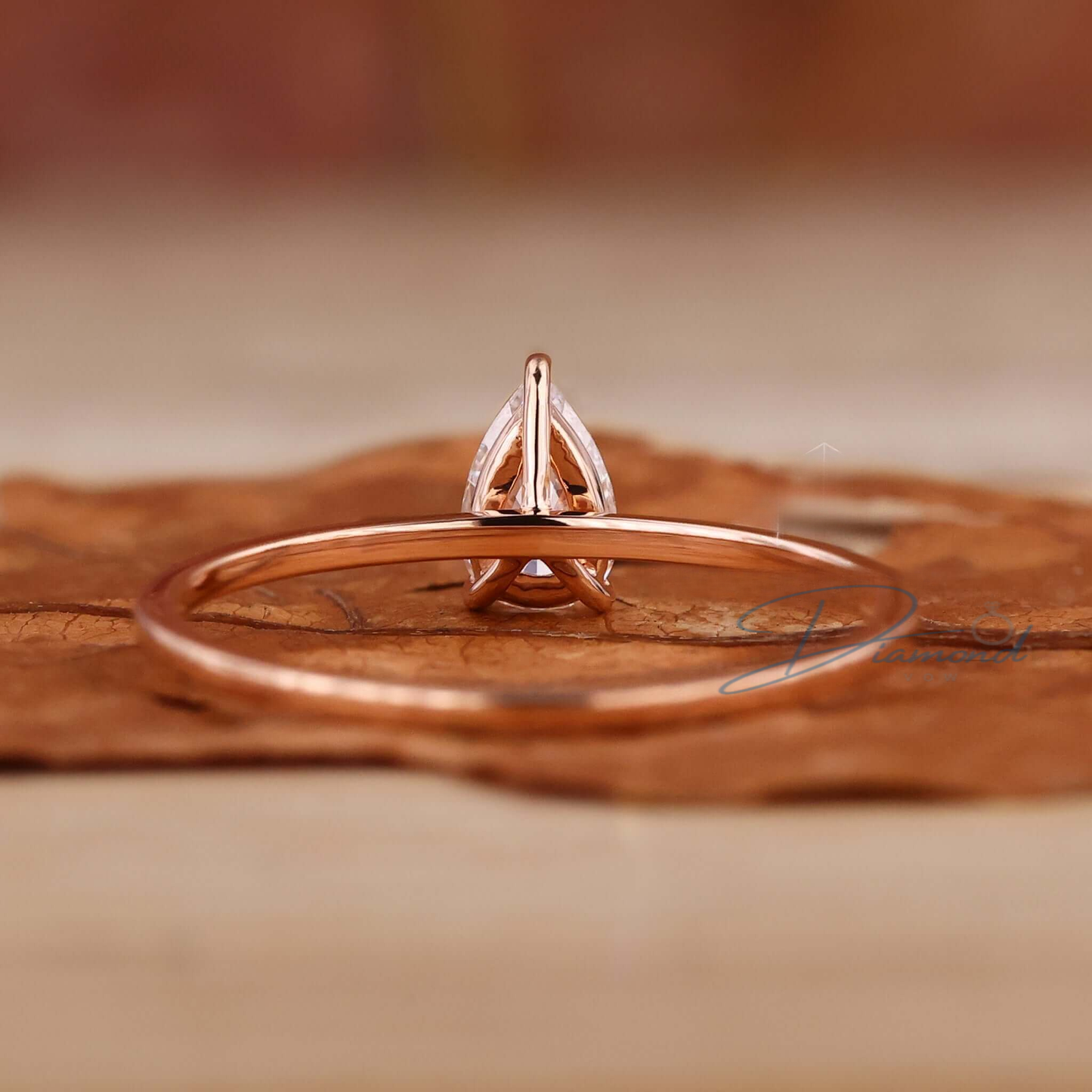 Pear Shaped Lab Grown Diamond Engagement Ring for Women