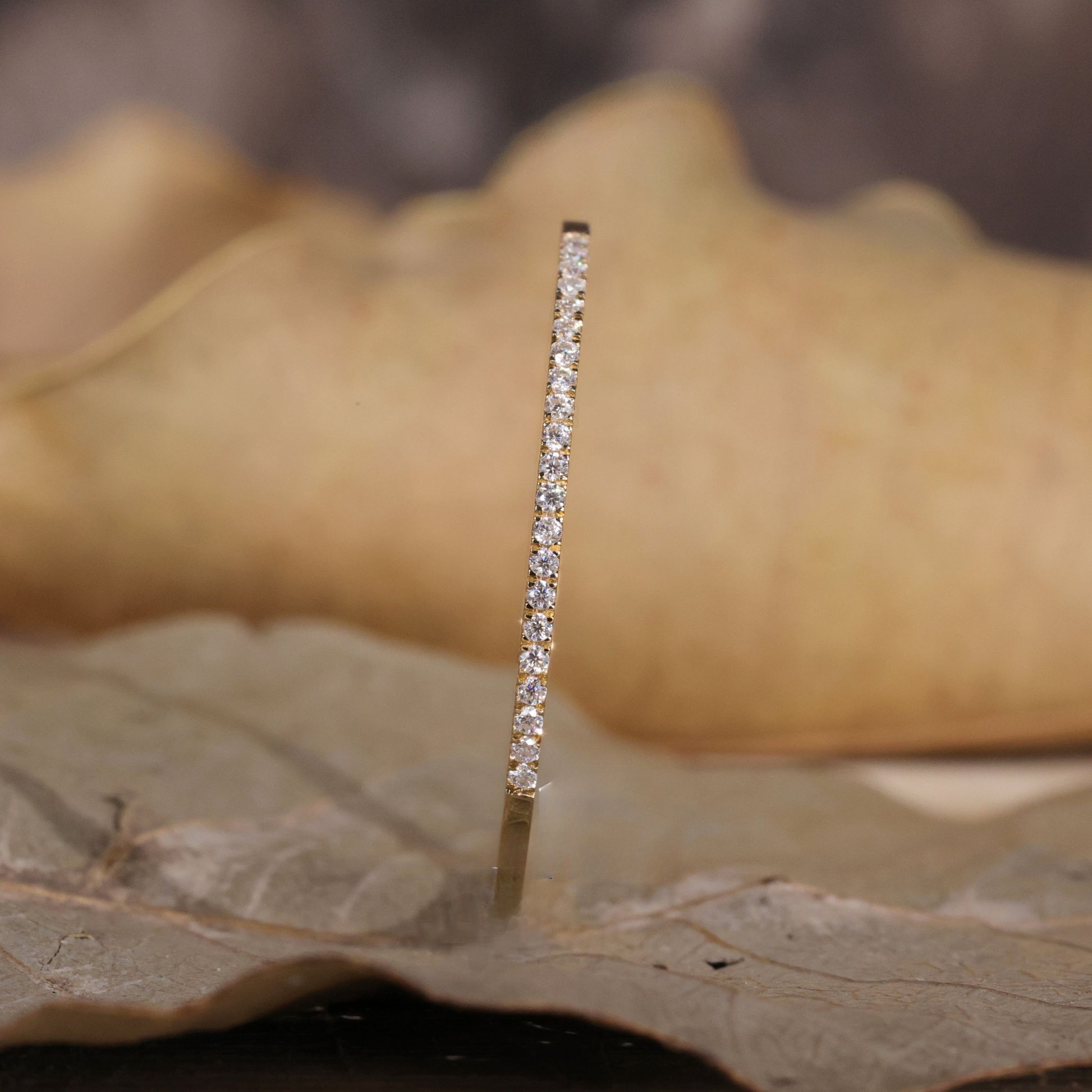 Minimalist Round Lab Grown Diamond Wedding Band, Half Eternity Band