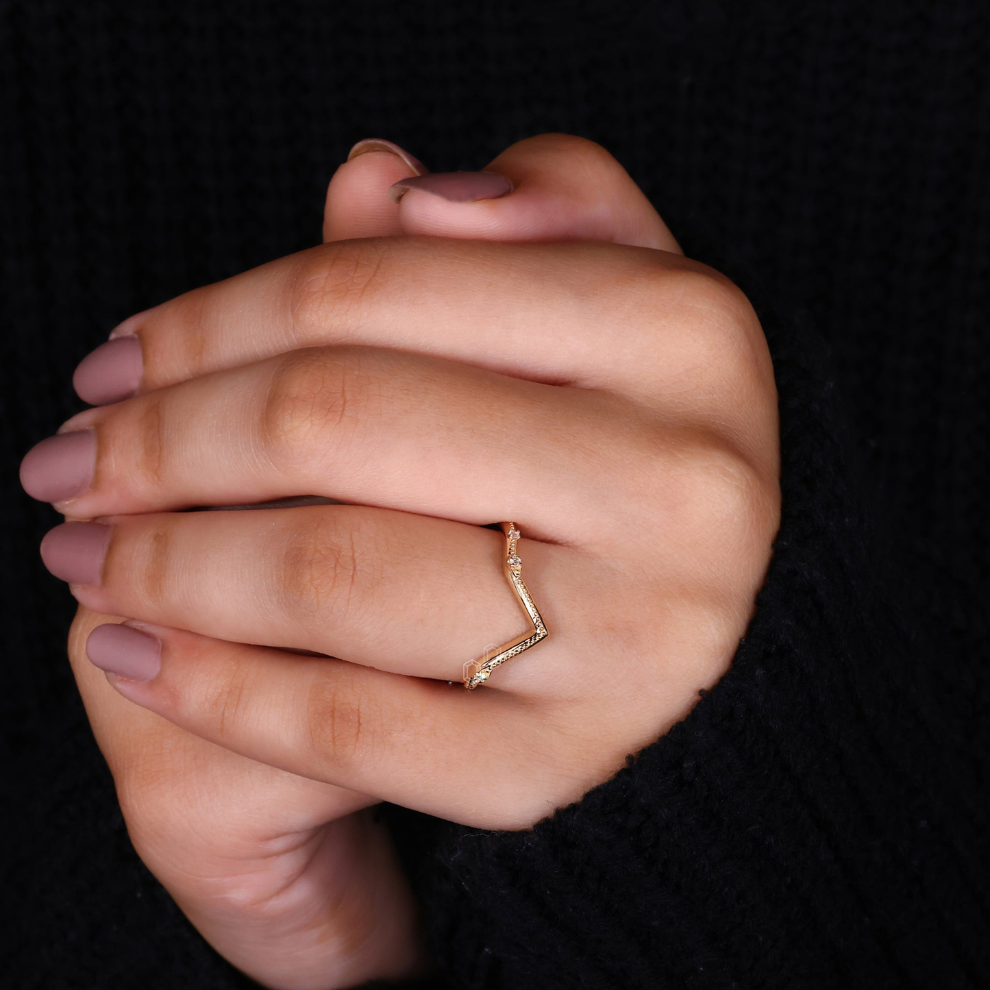 Curved Wedding Band Yellow Gold