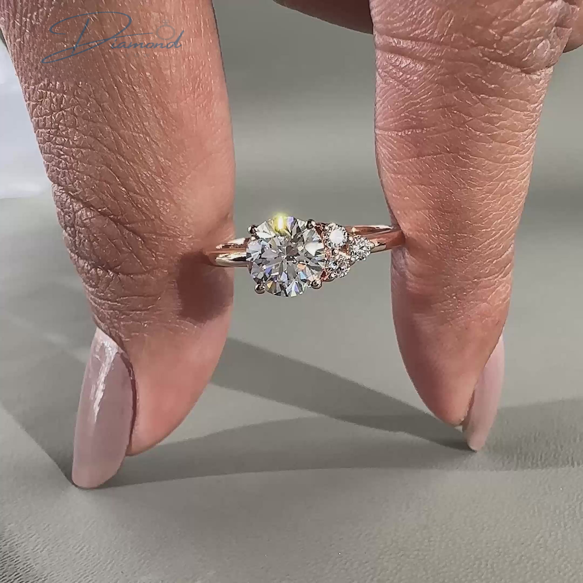 Asymmetrical Ring - Round Brilliant Cut