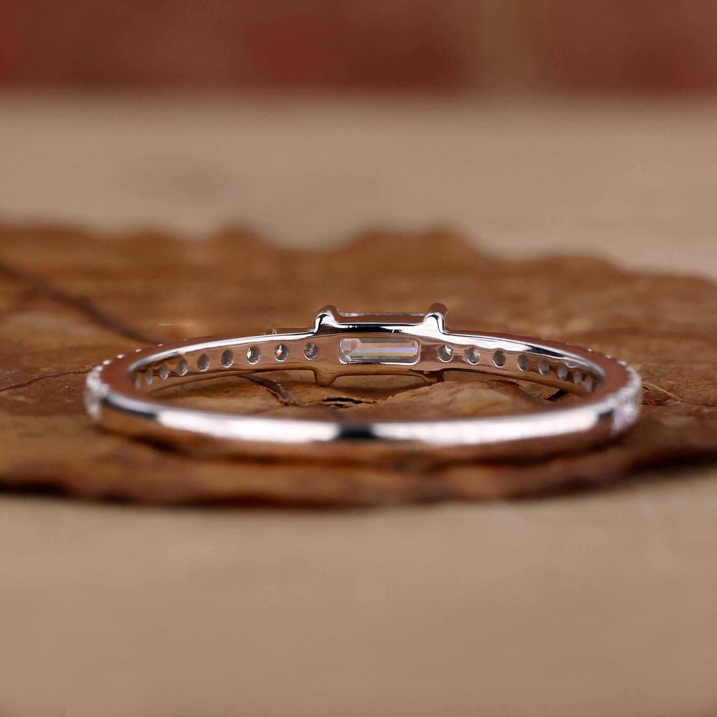 Baguette Cut EFVS Lab Grown Diamond Minimalist Wedding Band