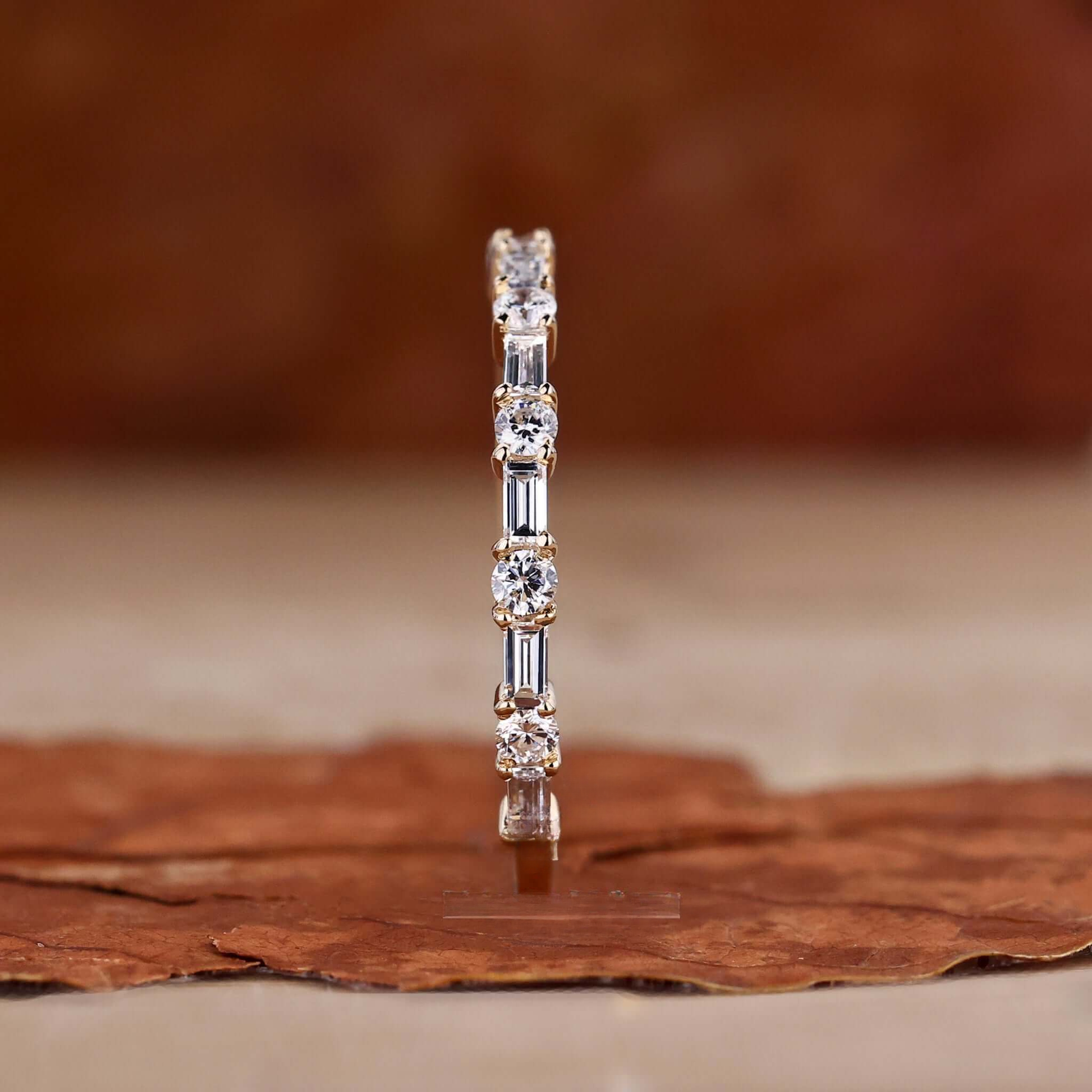 Eternity Wedding Band with Alternating Baguette and Round Lab Grown Diamonds