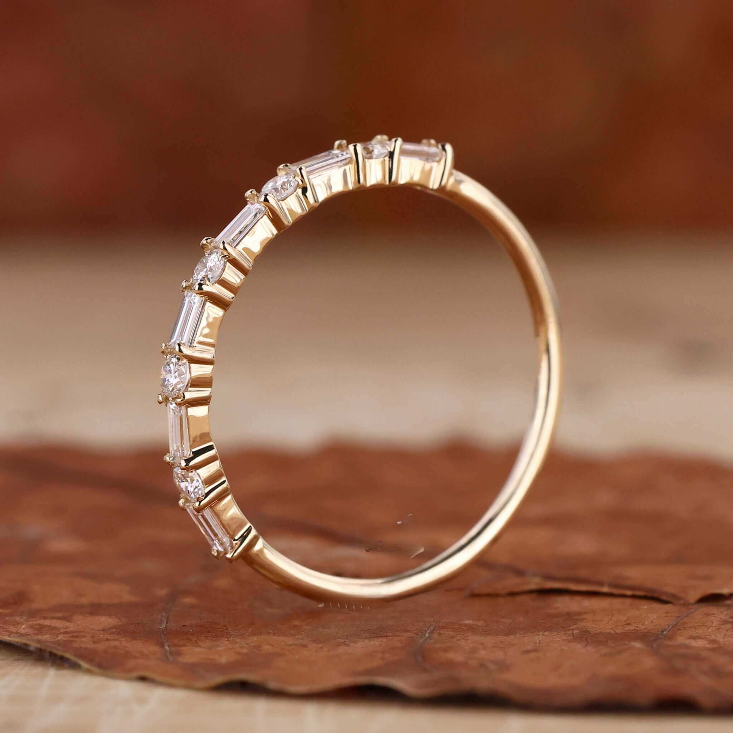 Eternity Wedding Band with Alternating Baguette and Round Lab Grown Diamonds