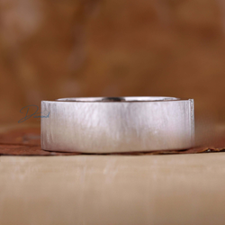 Brushed Finish Round Cut Lab Grown Diamond Men's Wedding Ring