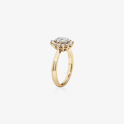 Cluster Ring with 0.62 Carat TW of Diamonds in 14kt Yellow Gold