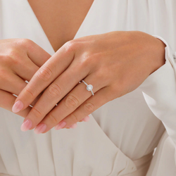 Engagement Ring with .20TW of Diamonds in 10k White Gold