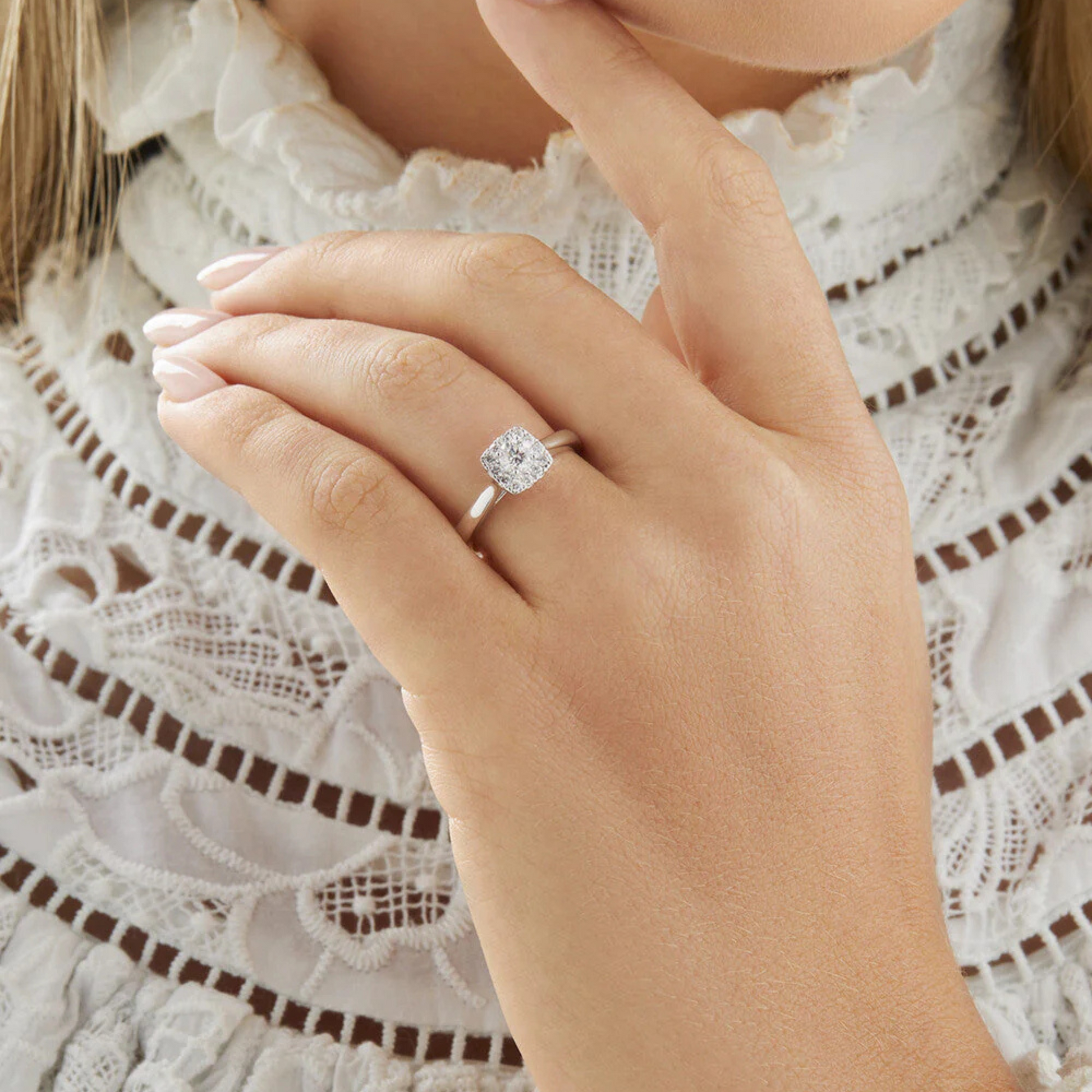 Engagement Ring with 0.50 Carat TW of Diamonds in 14kt White Gold