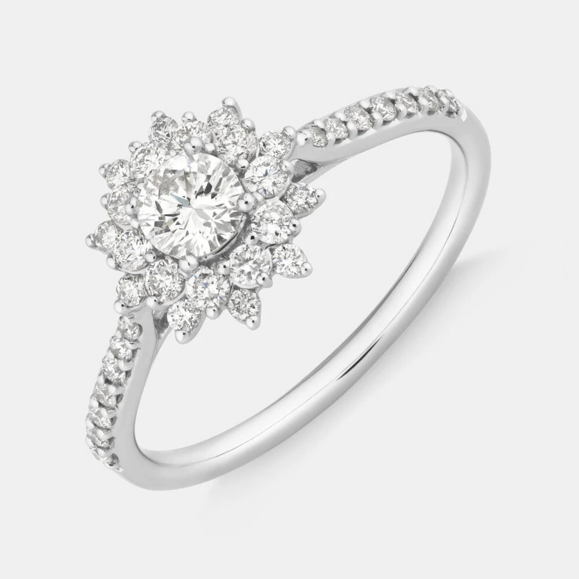 Engagement Ring with 0.60 Carat TW of Diamonds in 14kt White Gold