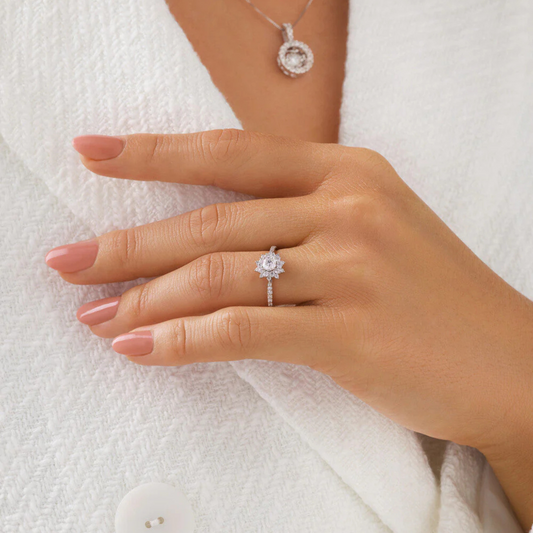 Engagement Ring with 0.60 Carat TW of Diamonds in 14kt White Gold