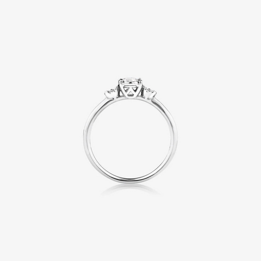 Evermore Three Stone Engagement Ring with 0.33 Carat TW of Diamonds in White Gold