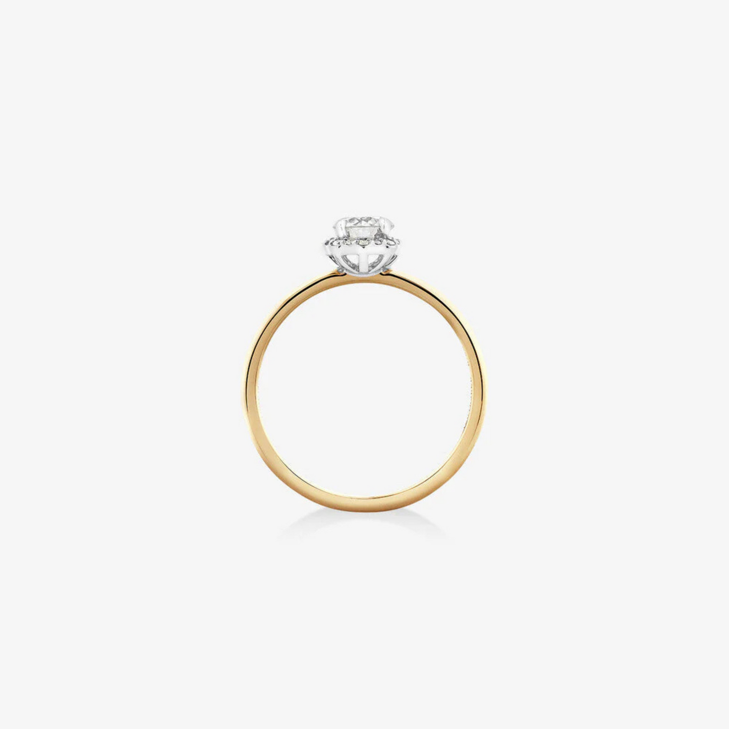 Halo Engagement Ring with 0.50 Carat TW of Diamonds in 14kt Yellow & White Gold