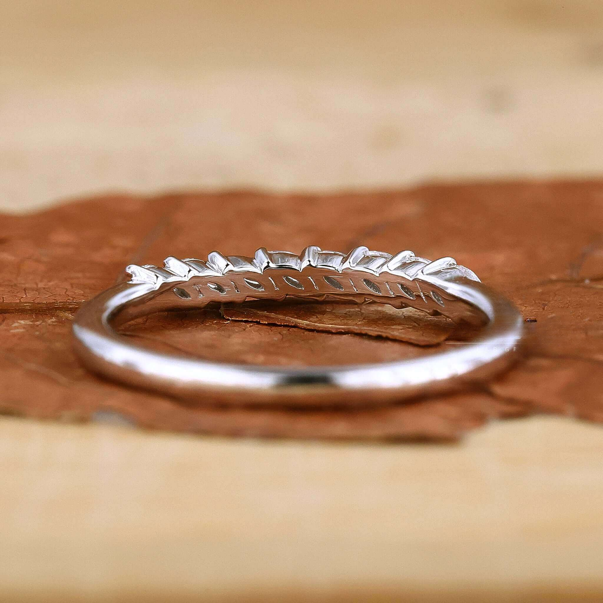 Marquise Cut Lab Created Diamond Wedding Band for Women