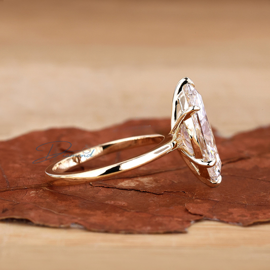 Marquise Solitaire Ring - Gold Solitaire Style